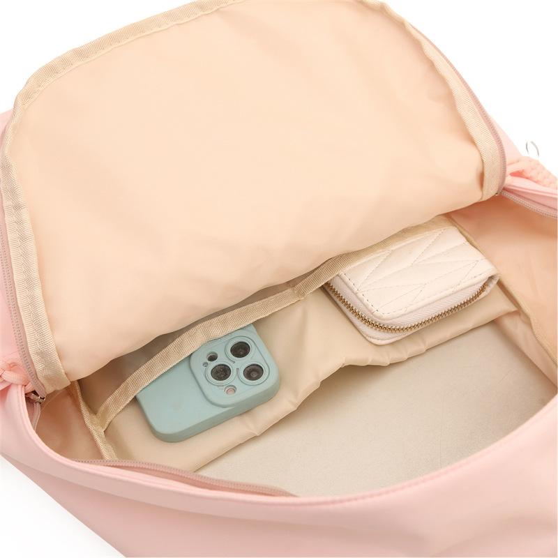 Schoolbag: Korean style niche, high-look, double backpack for women, Japanese sweet, fresh, solid color backpack, school bag for primary and middle