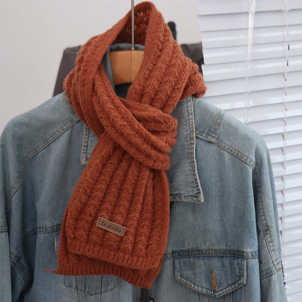 Bufanda de Punto Casual de Color Sólido Estilo Coreano Bufanda para Hombre Mujer Moda Bufandas de Punto de Invierno Regalos