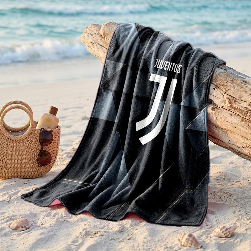 Juventus FC Baskılı Mikrofiber Plaj Havlusu Hızlı Kuruyan Emici Büyük Havlu Plaj Yüzme Seyahat İçin