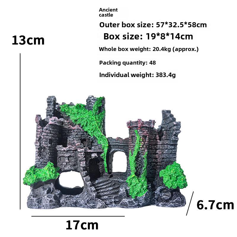 

Украшение для аквариума в европейском стиле «Замок»: Древний декор для вьющихся животных, небольшая альпинария и микроландшафтная пещера для садоводства