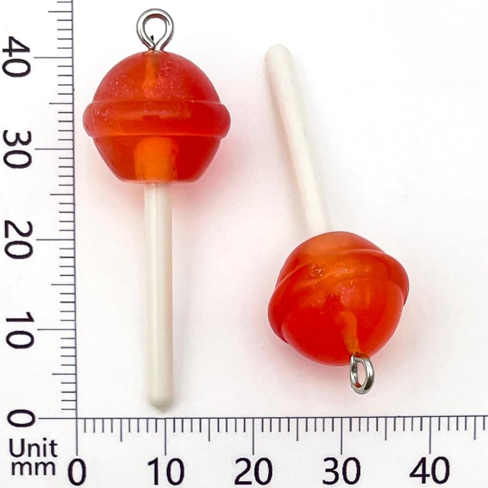 10-Color Transparent Resin Glitter Lollipop Charms for DIY Jewelry Making