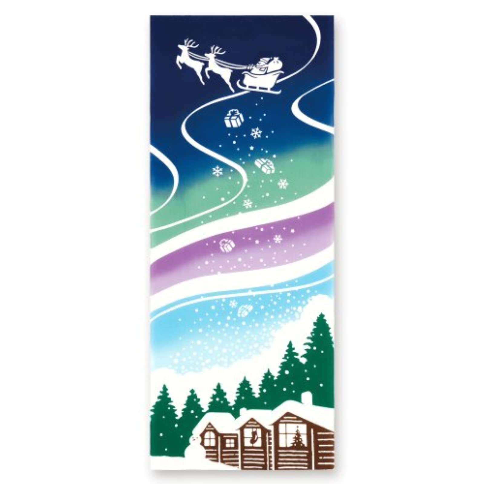 

Miyamoto Towel Miyamoto Kenema Tenugui Aurora 35cm x 50200 (Miyamoto-towel) Co., Ltd. (Chinese Print) Christmas, Approx. 90cm,