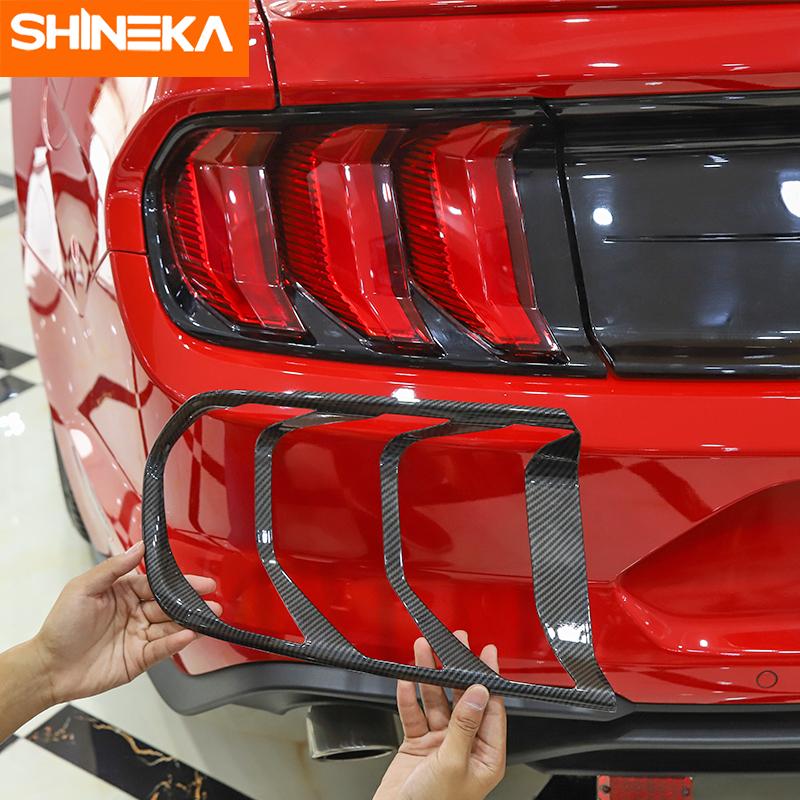 

SHINEKA вытяжки для ламп для Ford Mustang 2018 Up ABS, украшения заднего заднего фонаря автомобиля, аксессуары для крышки заднего фонаря для Ford Mustang