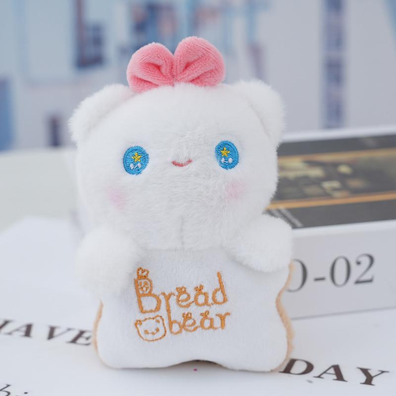 Cute Teddy Bear Plushie With Bow Tie Soft Pp Cotton Stuffed Animal Key Pendant Red Bow