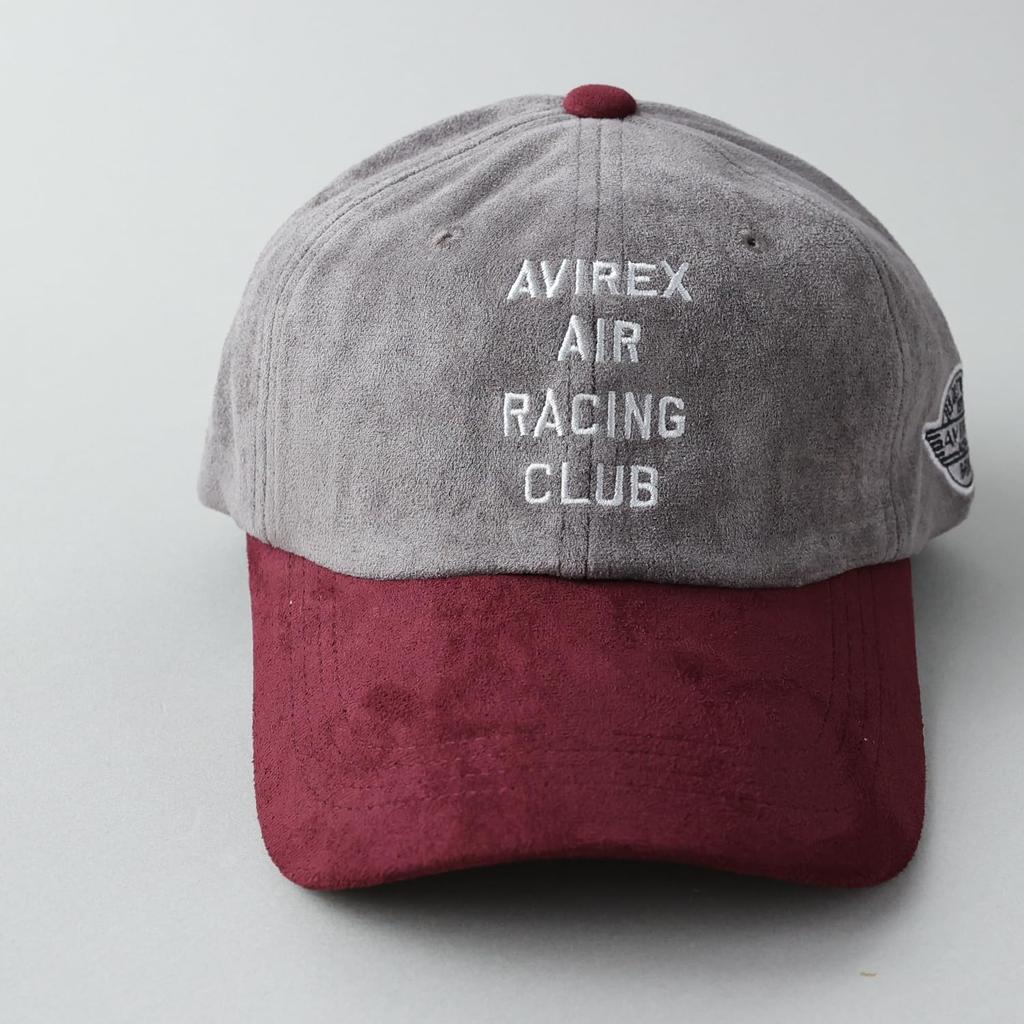 AVIREX Micro Suede Low Military Baseball Hat One Club Gray x Cap, Cap, Men's Fall/Winter (JP, Alphabet, Size, Wine)