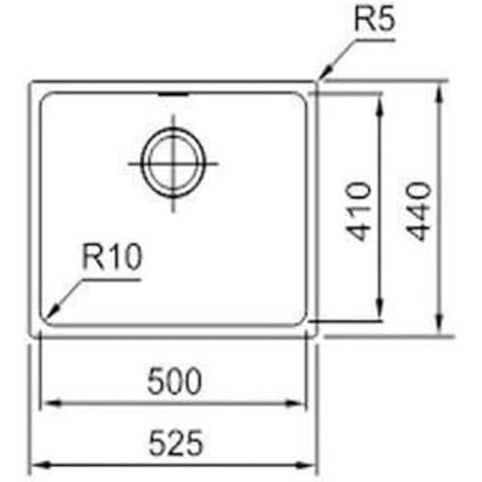 MEPAMSA Spüle Un Seno Quadratisch 40.50 – 1 rechteckiges Becken mehrfarbig 33,72×54,61×37,81 cm