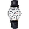 Citizen Q&Q Analog Waterproof Watch Date Day Leather Strap A203-304 Women's White
