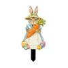 Easter Bunny Garden Stake Weatherproof Spring Yard Art Stake Festive Rabbit Egg Gnome Lawn Stake for Outdoor Planter Flower Bed Easter Decoration