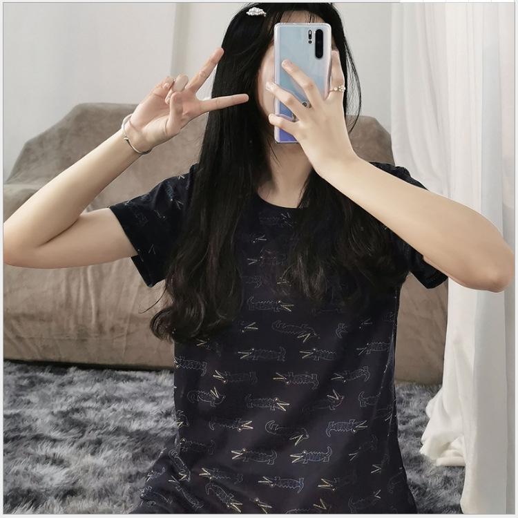 2 Teile/satz Cartoon Tier Frauen Nachtwäsche Kurzarm Top Shorts Pyjamas