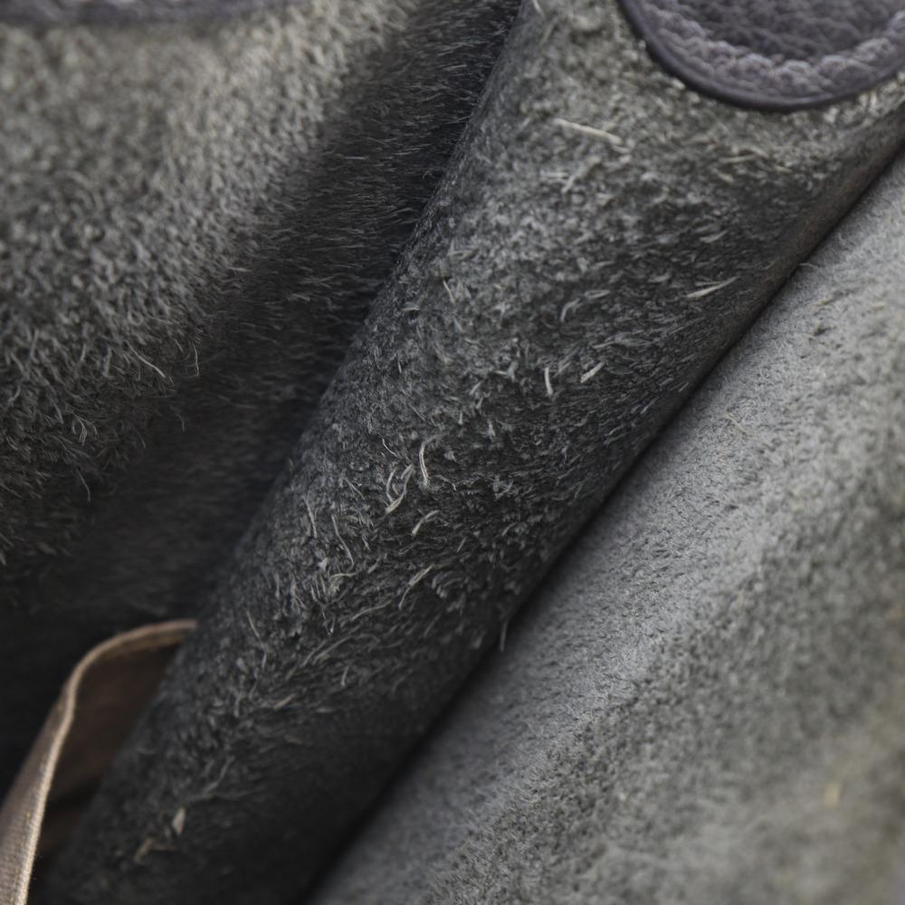 HERMES Vespa 28 Shoulder Bag gray/black leather Women Used