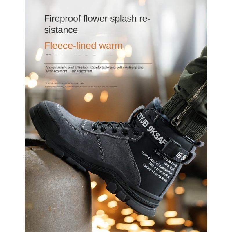 Arbeitsversicherungsschuhe, Samt-High-Top-Arbeitsschuhe, Anti-Smashing- und Anti-Piercing-Sicherheitsschuhe