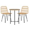 VidaXL 3-Piece Garden Dining Set Woven Resin, Patio Set, Garden Bistro Set, Dining Set 3157835