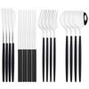 12-16Pcs Chopsticks Knife Fork Spoon Cutlery Set Green Gold Dinnerware Set Luxury Stainless Steel Flatware Korean Tableware Set