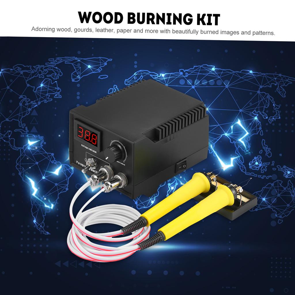 60W 220V 16PCS Woodburner Wood Burning Tool Kit   0 celsius -800 celsius  Woodburning Pyrography Pen Machine Set Electric Soldering Iron with