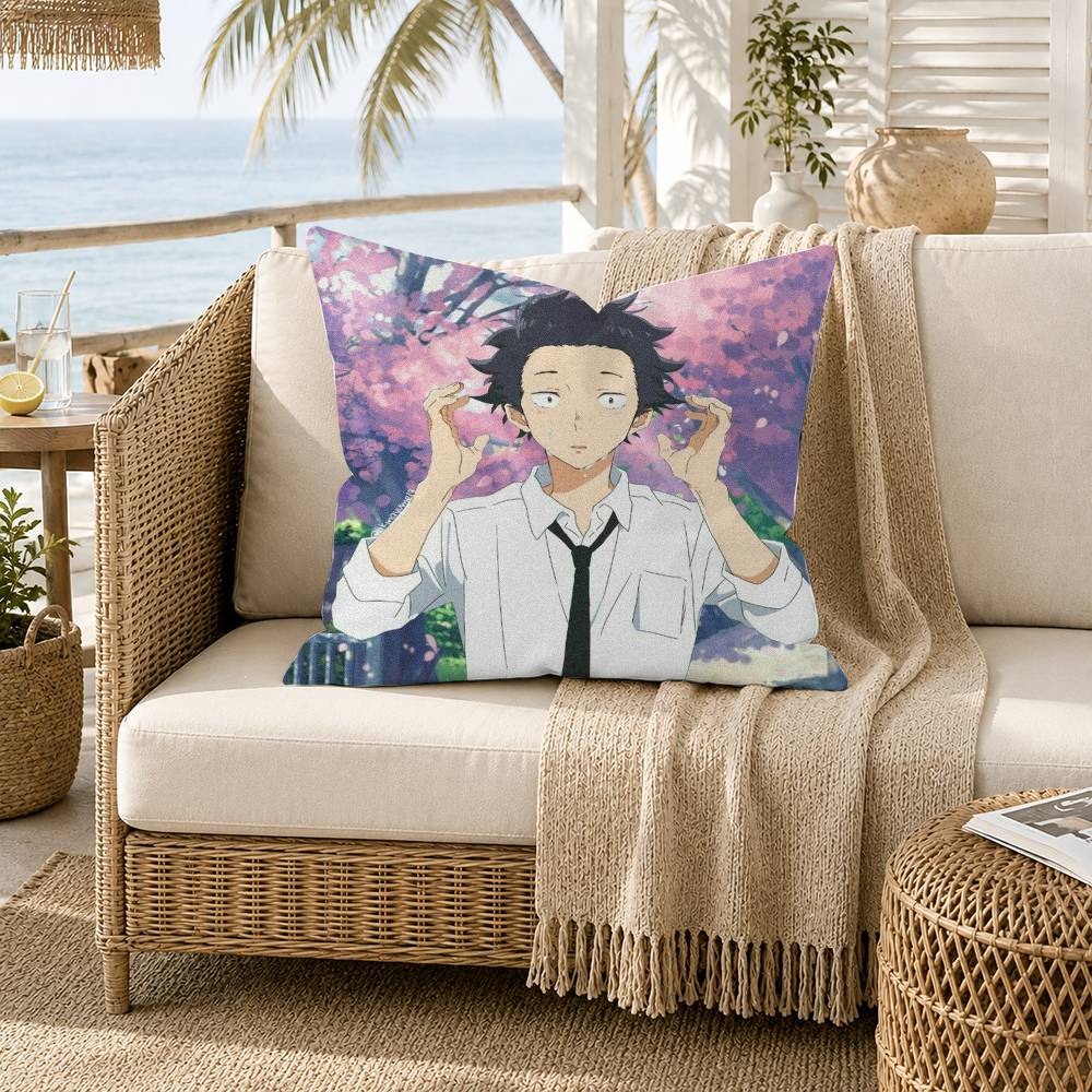 A Silent Voice Shoya Nishimiya Pillow Case for Sofa Living Room Home Office Decor Protective Cover