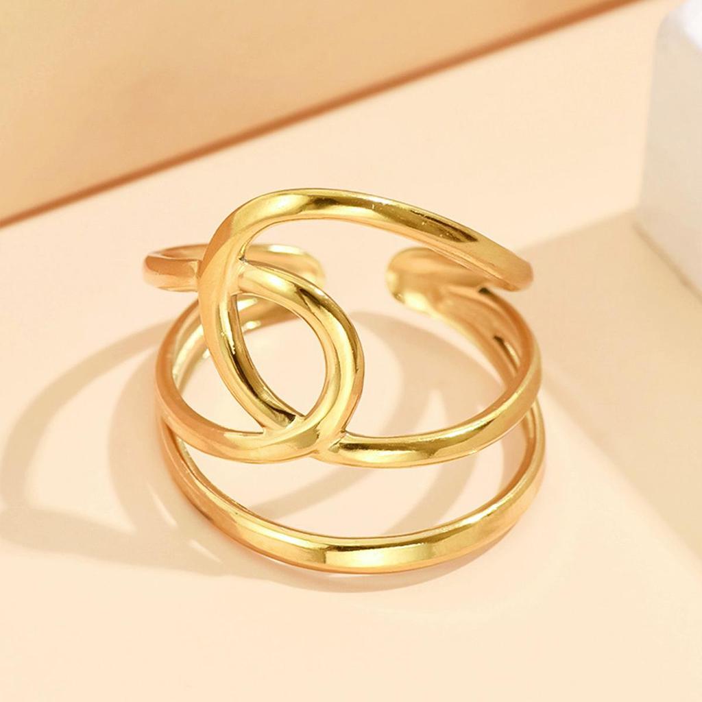 Chic Geometric Stainless Steel Open Ring for Women