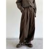 Spring Vintage Maillard Straight Brown Trousers Boys and Girls Wide Legs Loose Casual Long Pants