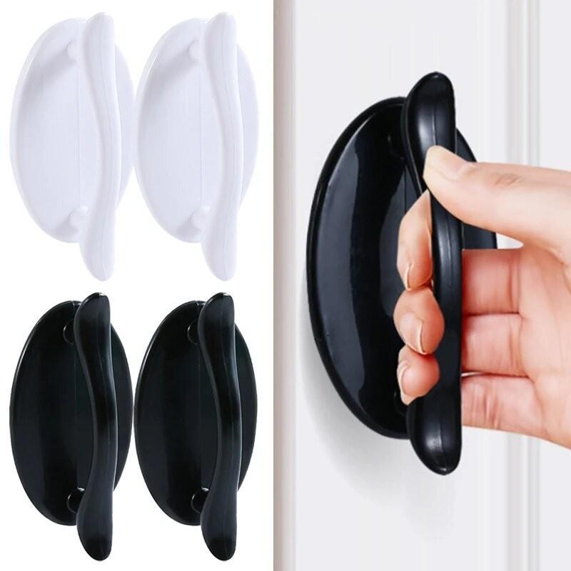 No Drill Anti Collision Cabinet Pull Handle Self Adhesive Sturdy Build for Bathroom Wardrobe Kitchen Drawer