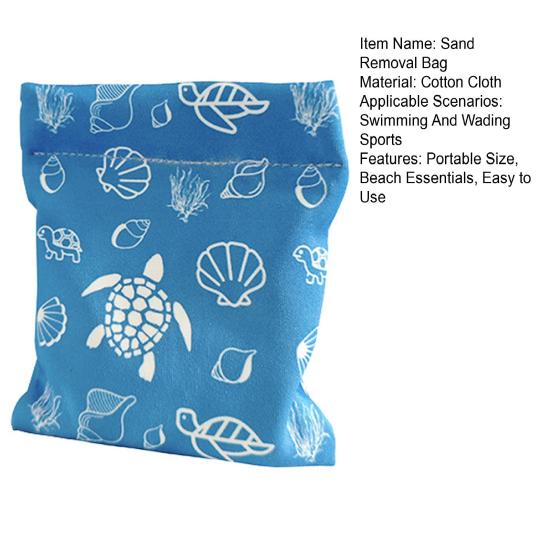 Sand Removal Bag Portable Powder Pouch Sand Remover Brush Sand Wipe Off Mitt