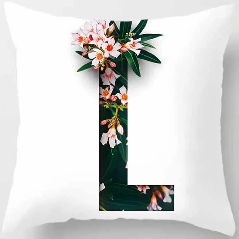 

Креативная подушка с буквенным принтом и цветочным принтом, украшение для дома, автомобильный чехол для дивана 66x66cm бордовый