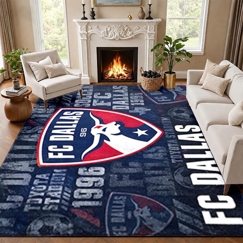 FC Dallas Carpet Door Mat for Living Room or Bedroom Protective Mat Under Chair Office Decoration Christmas Gift Birthday Present