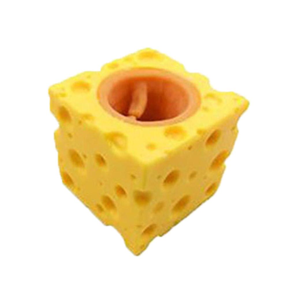 up Funny Mouse and Cheese Block Anti-stress Hide Toys Relief Toy 4.7cm Fidget Adult G7Z2