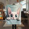 Hairless Cat Pattern Flannel Blanket, High Quality Comfortable for All Seasons, Home Decor, Warmth and Comfort, Perfect for Gifts.