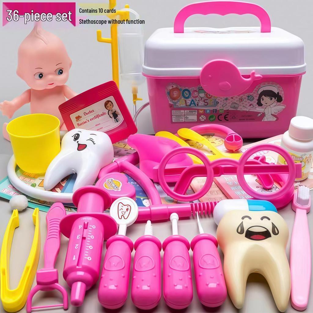 Kids' Doctor Nurse Playset: Stethoscope, Syringe, Toothbrush for Parent-Child Interaction & Learning