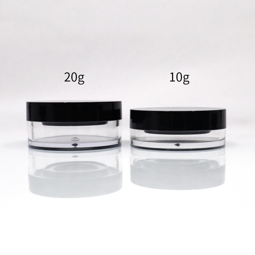 1pcs 10g/20g Portable Plastic Powder Box Handheld Empty Loose Powder Pot With Sieve Cosmetic Travel Makeup Jar Sifter Container