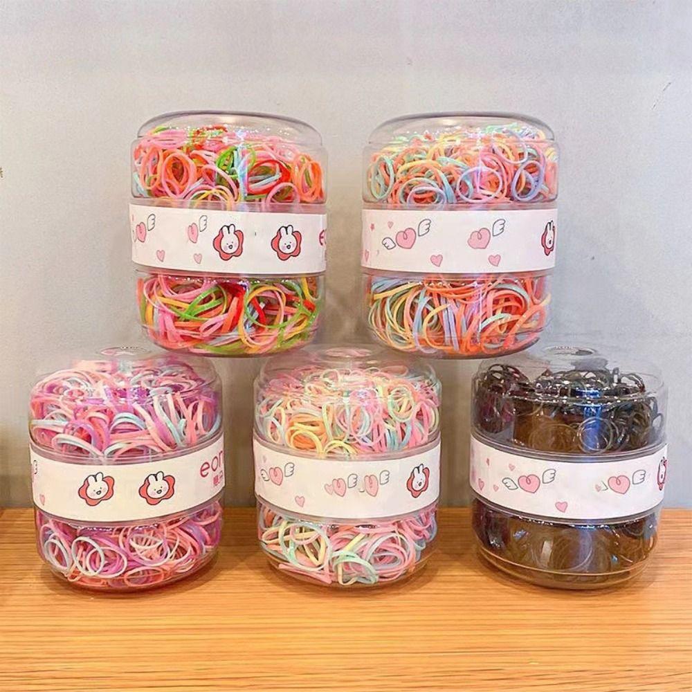 

600 PCS Cartoon Rubber Band Cute Girls Hair Tie Hot Sale Children Hair Rope Baby
