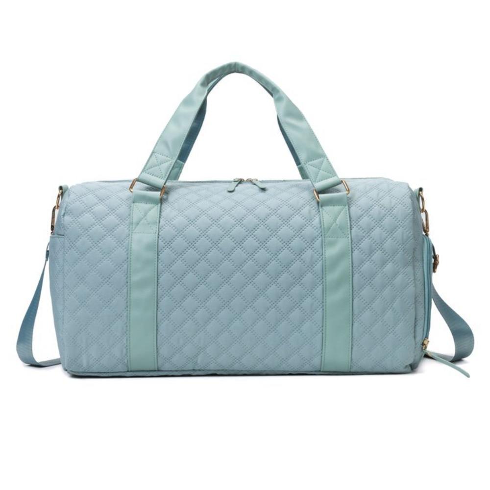 

Going out large capacity with shoe compartment travel bag dry and wet separation yoga fitness bag light cover tie rod luggage bag One Size озеро синий