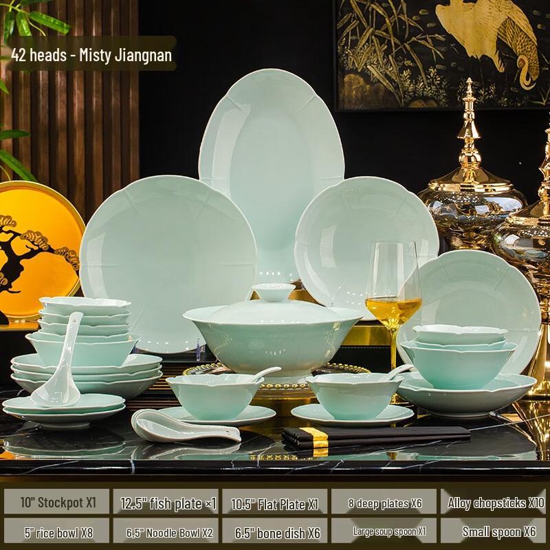 Jingdezhen Ceramic Dinnerware Set 42-piece set