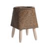 Portable Plastic and Wood Planter Easy to Use Wicker Styles Planter Realistic Flowerpots for Various Environment