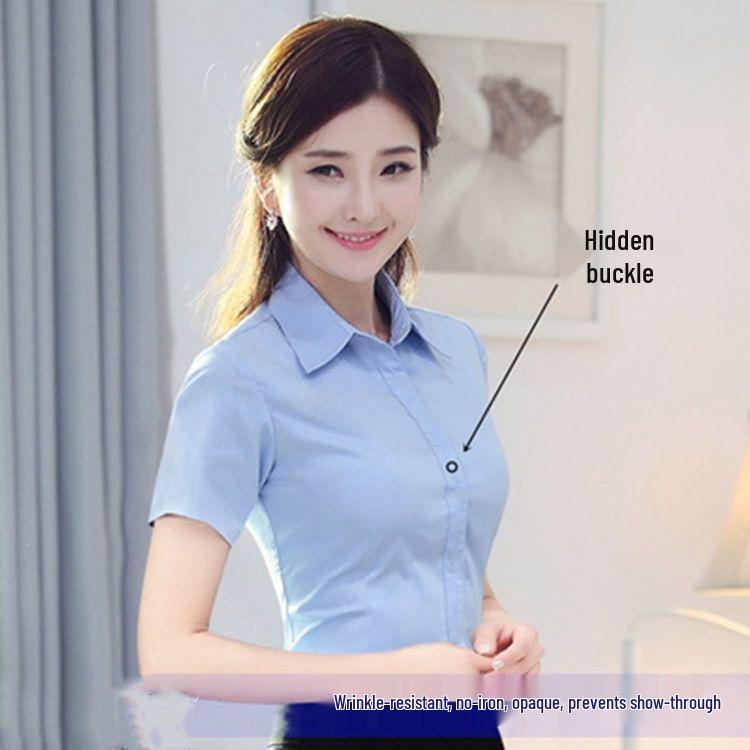 Women's Korean-Style Thickened Velvet Black and White Slimming Long-Sleeve Shirt - Professional Workwear Base Layer