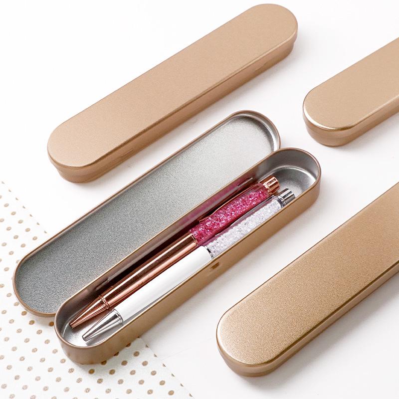 Tinplate Eyebrow Pencil Case with Sponge Base – Durable, Gift-Ready & Drop-Resistant for Students.