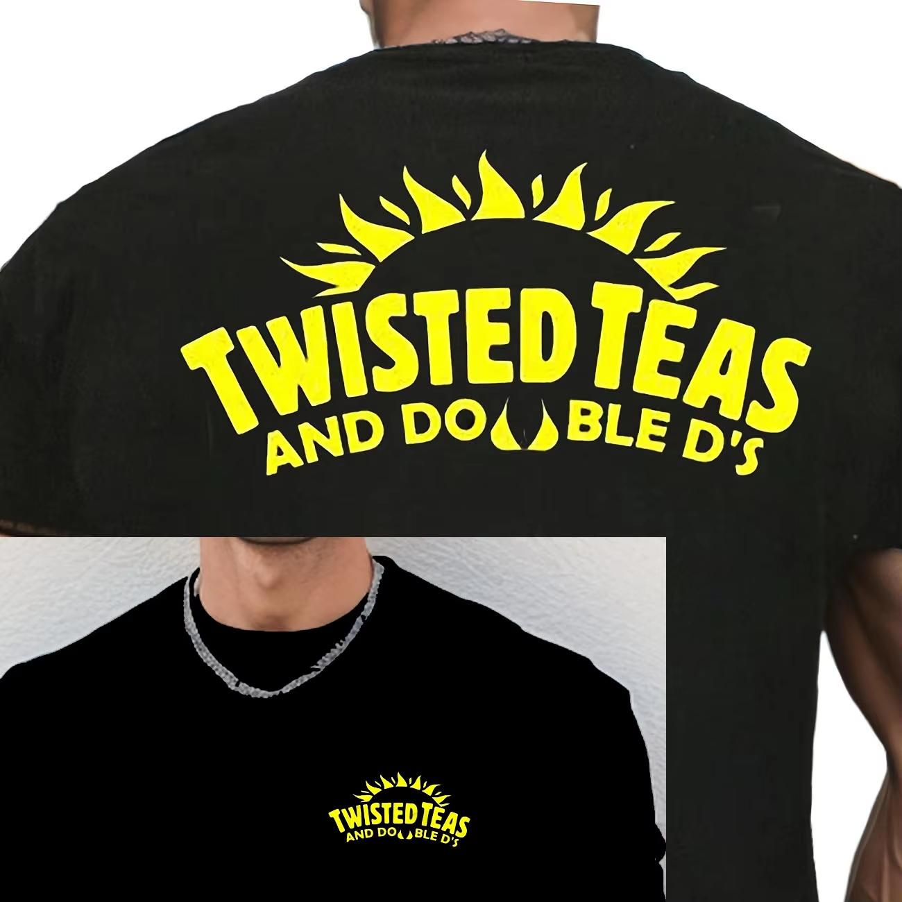 

Двусторонняя футболка с графикой Twisted Teas и Double D s, версия 2, черного цвета, унисекс, подходит для мужчин и женщин, бесплатная доставка, графические футболки 4XL