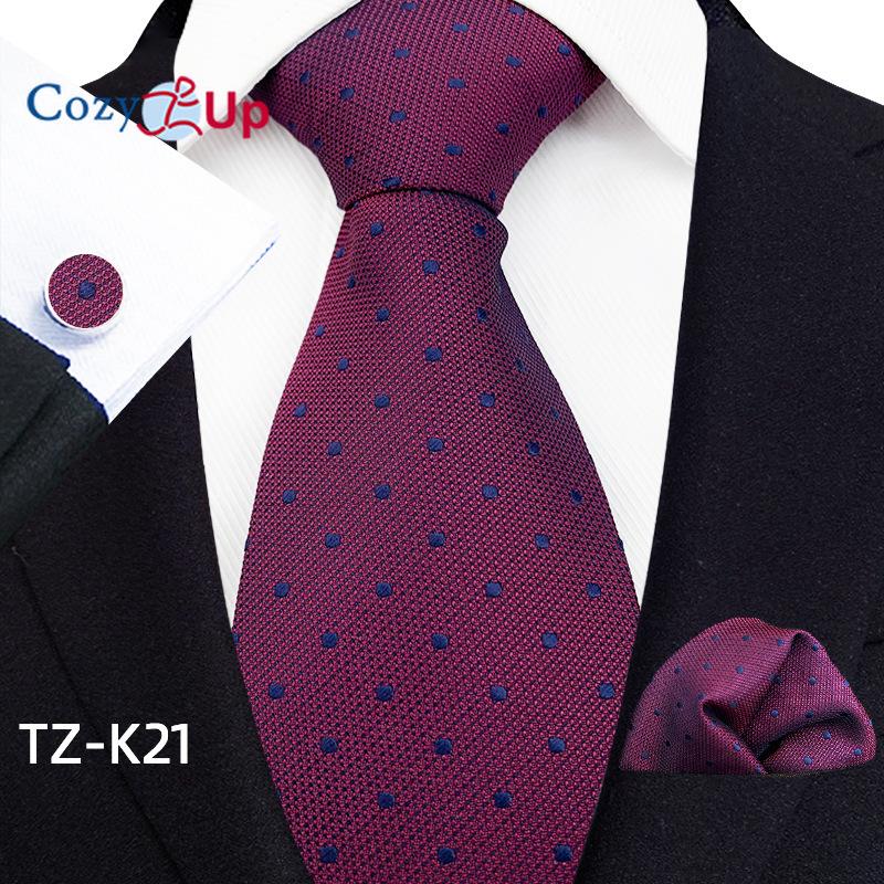 Cozy Up Three-piece Set Paisley Fashion Business Men's Tie Includes Tie Cufflinks Handkerchief