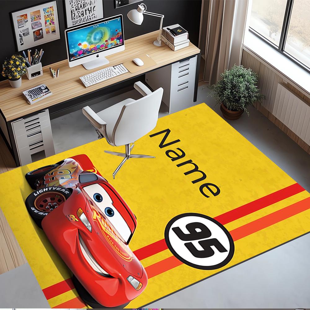 Custom Name Cars Printed Carpet,Rug for Office Chair Living Room Bedroom Kitchen Room Decor Gifts.