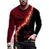 Autumn and Winter Men's 3D Printed Crew Neck Long Sleeve T-Shirt