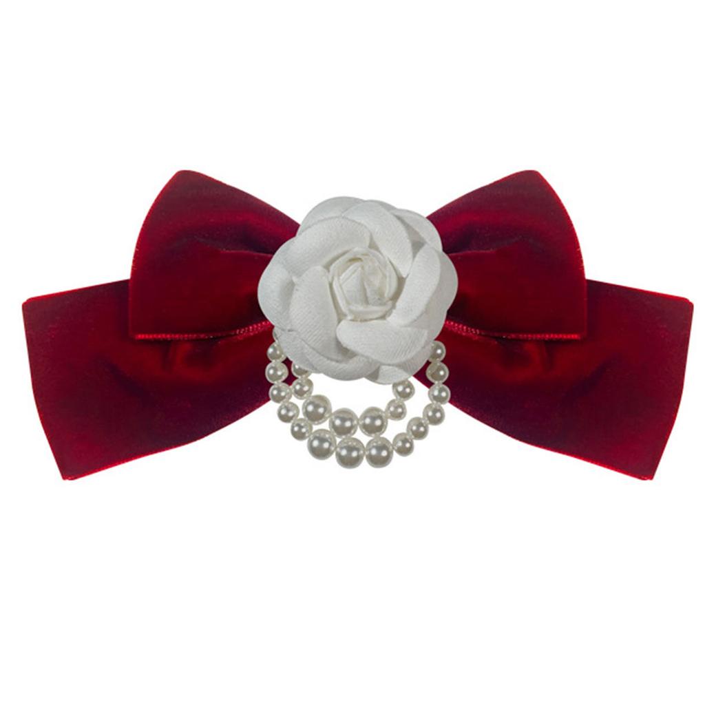 Broche Pin Noeud Fleur Camélia Pompons Perle Fausse Nœud Pré-Noué Épingles Clip Col Robe Chemise Cravate Corsage Broches