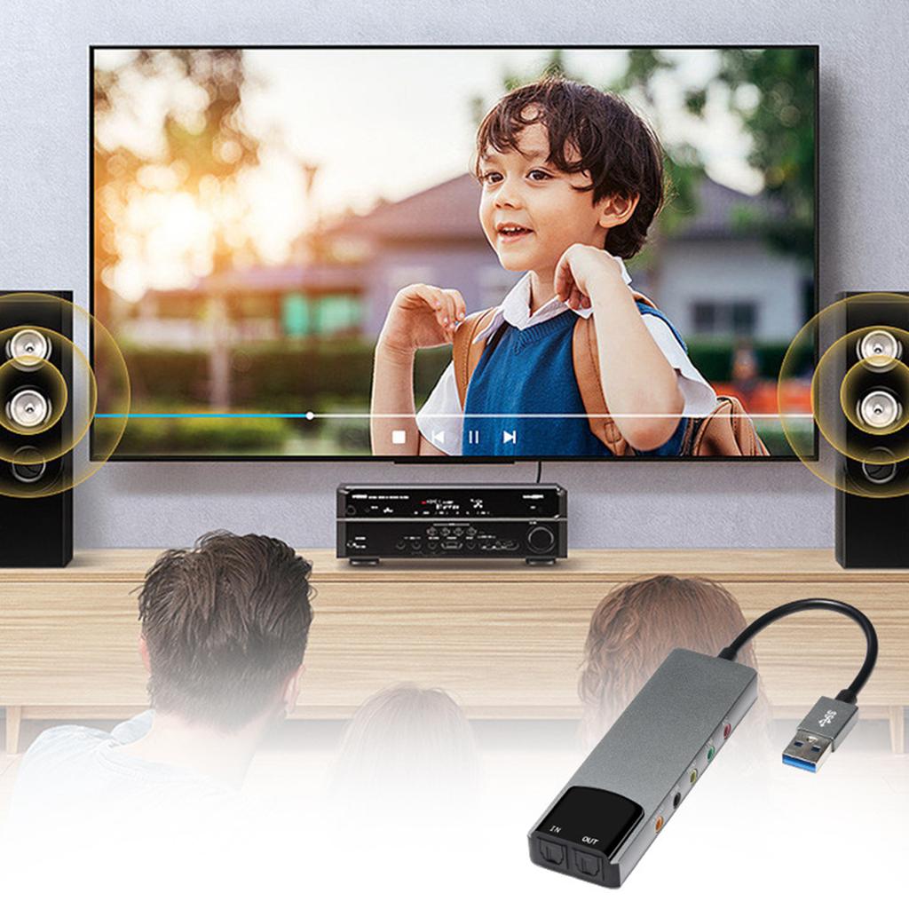 USB External Sound Card with SPDIF Digital Audio for 5.1 & 7.1 Surround Sound Systems Aluminum Body
