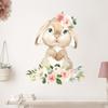 Cartoon Niedlicher Hase Blume Tier Wandaufkleber Abnehmbar für Schlafzimmer Wohnzimmer Kinderzimmer Hintergrund Dekoration Wandtattoos