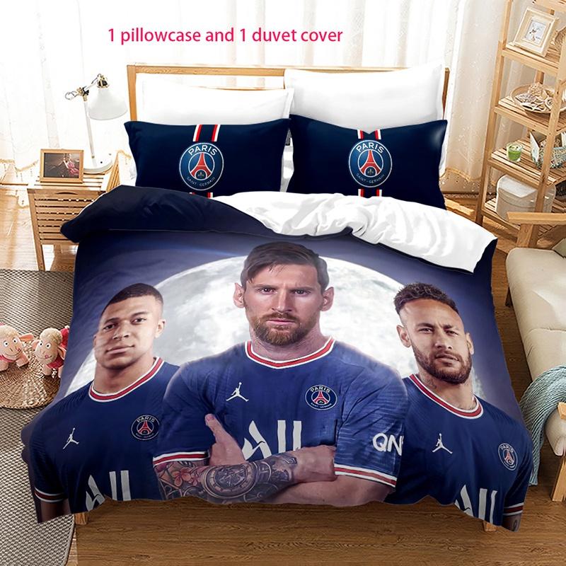 Modern And Simple 3d Football Player Bedding Set High Quality And Digital Print