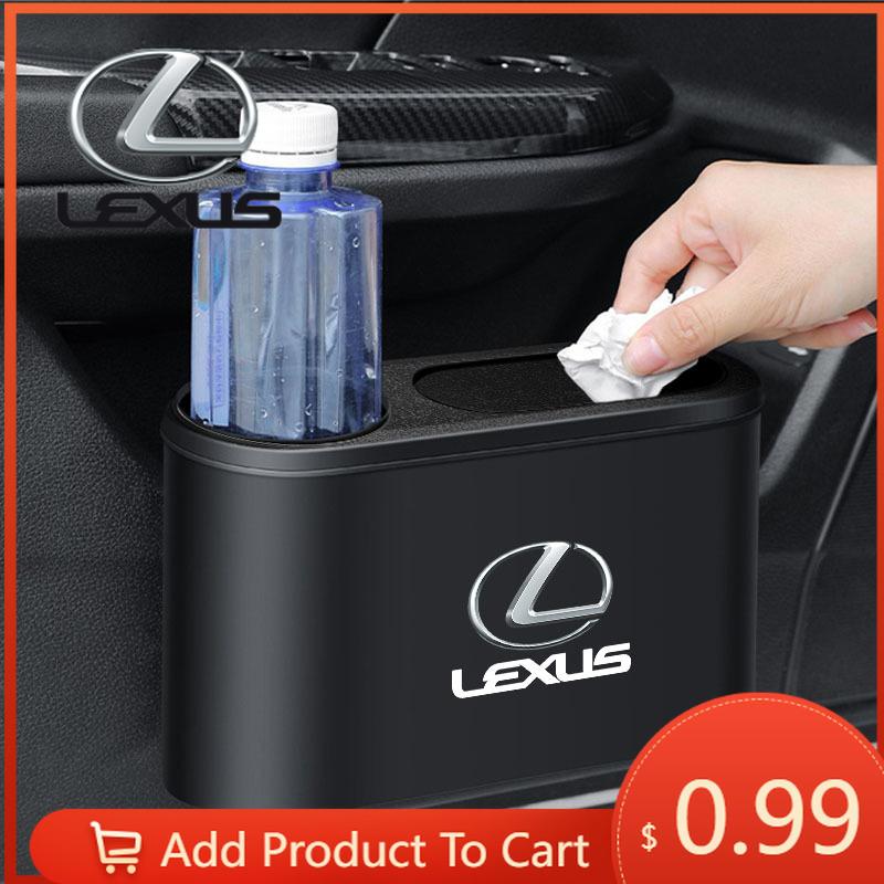 Interior Stickers Car Door Organizer Trash Can With Water Bottle Holder Trash Bin For Lexus CT200H IS250 RX300 RX350 RX450H GX46