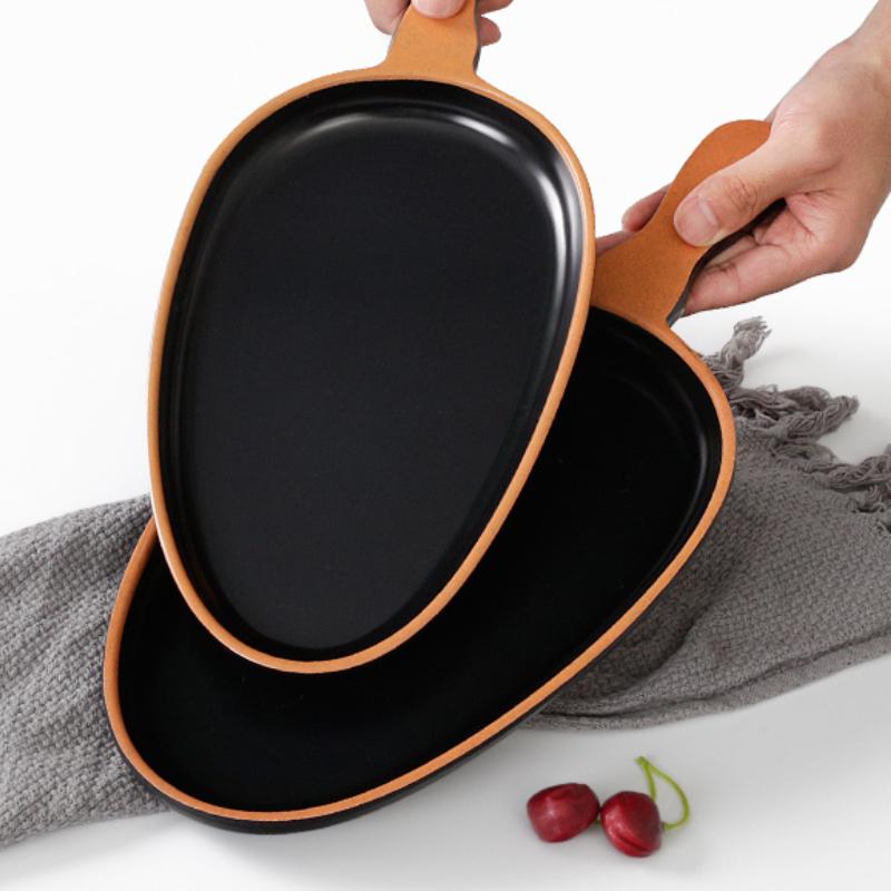 Plastic Tableware Plates Commercial Catering Restaurants Creative Dish Plates Plastic Handle Plates