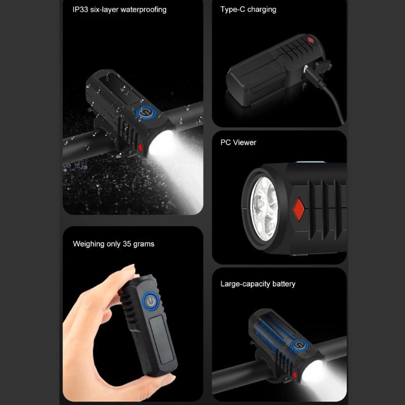 Potente Faro Anteriore per Bicicletta Impermeabile LED Luminoso 3 Modalità di Illuminazione Luce per Bicicletta Facile da Installare