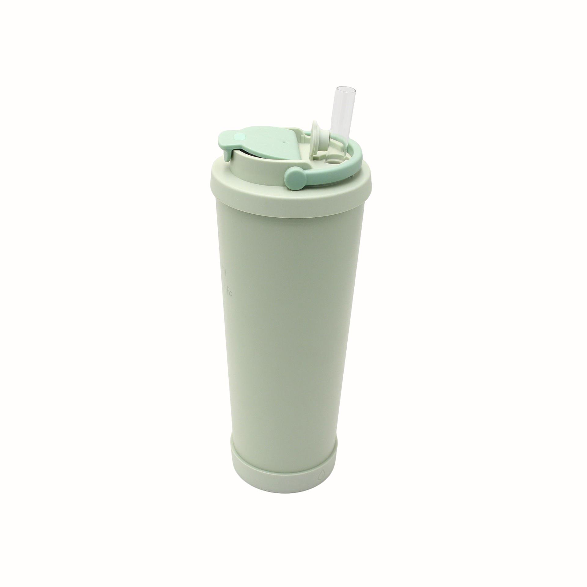 

2025 Dual Spout Thermos: High-End Straw & Water Cup for Men & Women, Ideal for Coffee & Juice, Portable, Large Capacity 800 ml зелёный