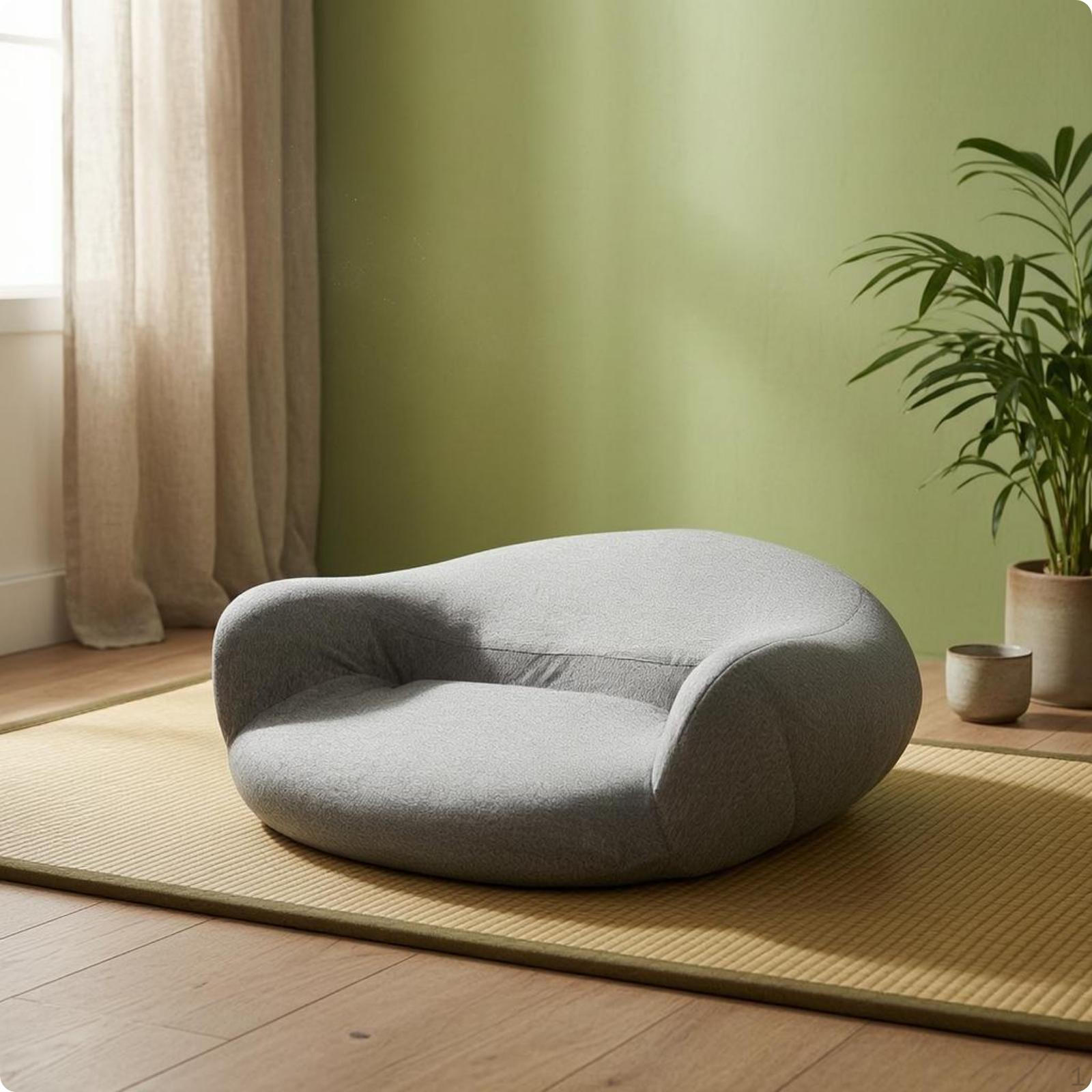 Memory Foam Meditation Cushion Padded Contoured Rounded Floor Pillow