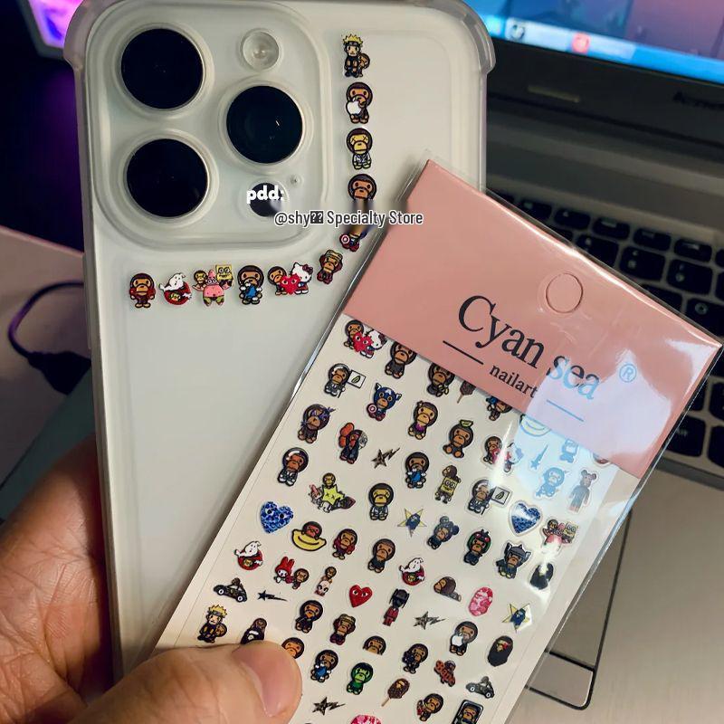 

Inskitty Waterproof Ape Man Relief DIY Sticker for Nail Art, Phone Cases, and iPhone Lens Kitty Ape [1 piece]