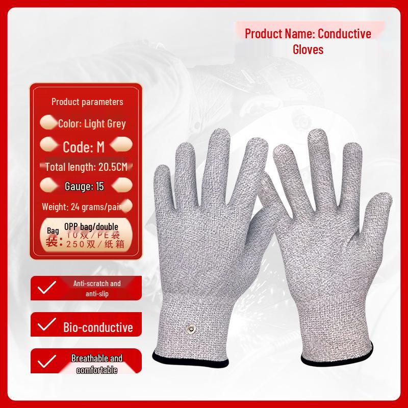 

Проводящие перчатки из серебряного волокна для биоэлектрической терапии и косметического массажа